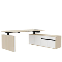 MOTION 2-Motoren-Schreibtisch mit Sideboard | Elektrisch höhenverstellbar, 2000 x 1800 mm, Sandesche