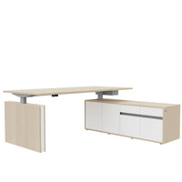 MOTION 2-Motoren-Schreibtisch mit Sideboard | Elektrisch höhenverstellbar, 2000 x 1800 mm, Sandesche