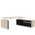 Motion 2-Motor Desk con sideboard | Regolabile elettricamente in altezza, 2000 x 1800 mm, cenere di sabbia