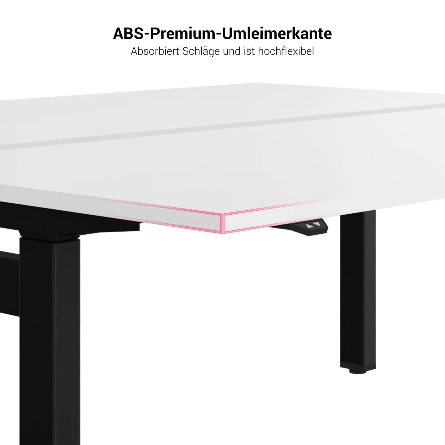 MOTION team desk | 1400 - 1800 mm, electrically height adjustable, black