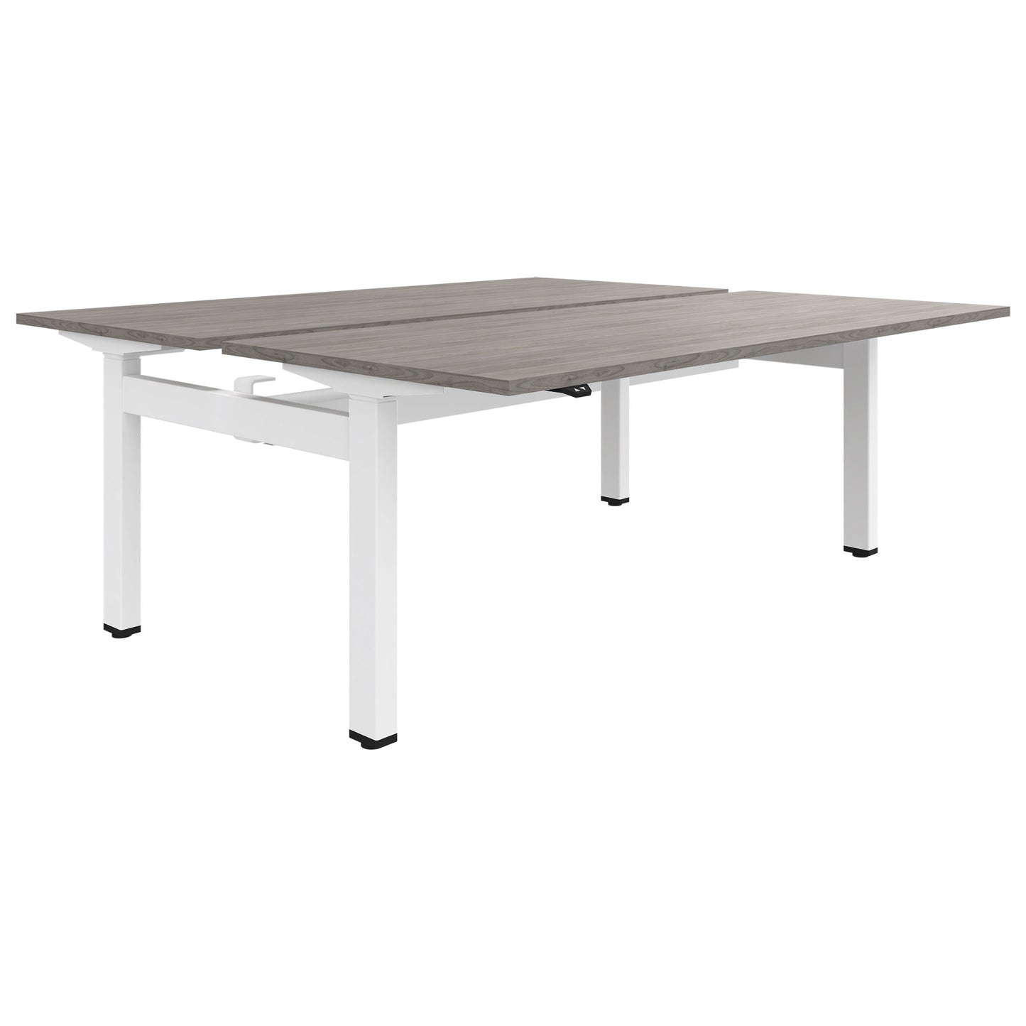 MOTION team desk | 1400 - 1800 mm, electrically height adjustable, gray northern oak