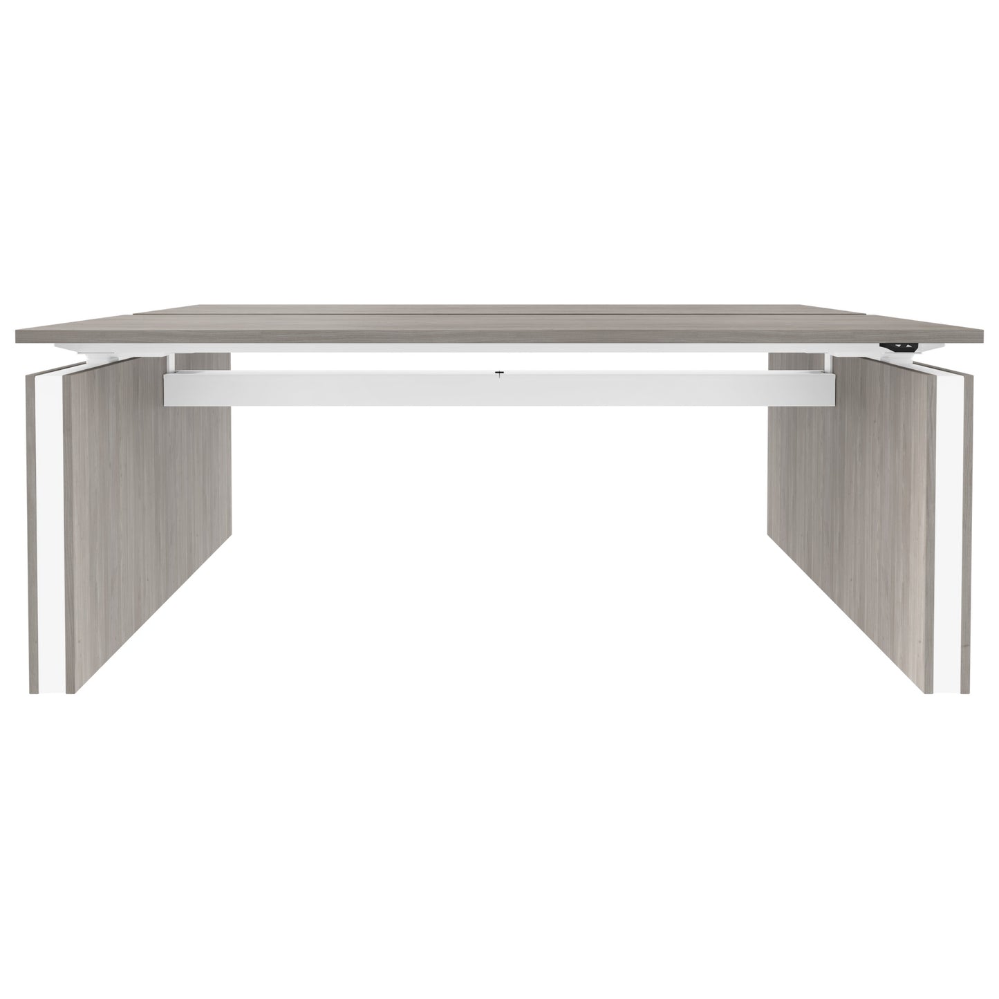 MOTION team desk | 1400 - 1800 mm, electrically height adjustable, gray northern oak