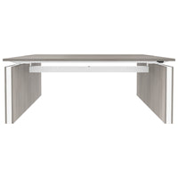 MOTION team desk | 1400 - 1800 mm, electrically height adjustable, gray northern oak