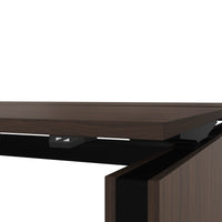 MOTION team desk | 1400 - 1800 mm, electrically height adjustable, walnut