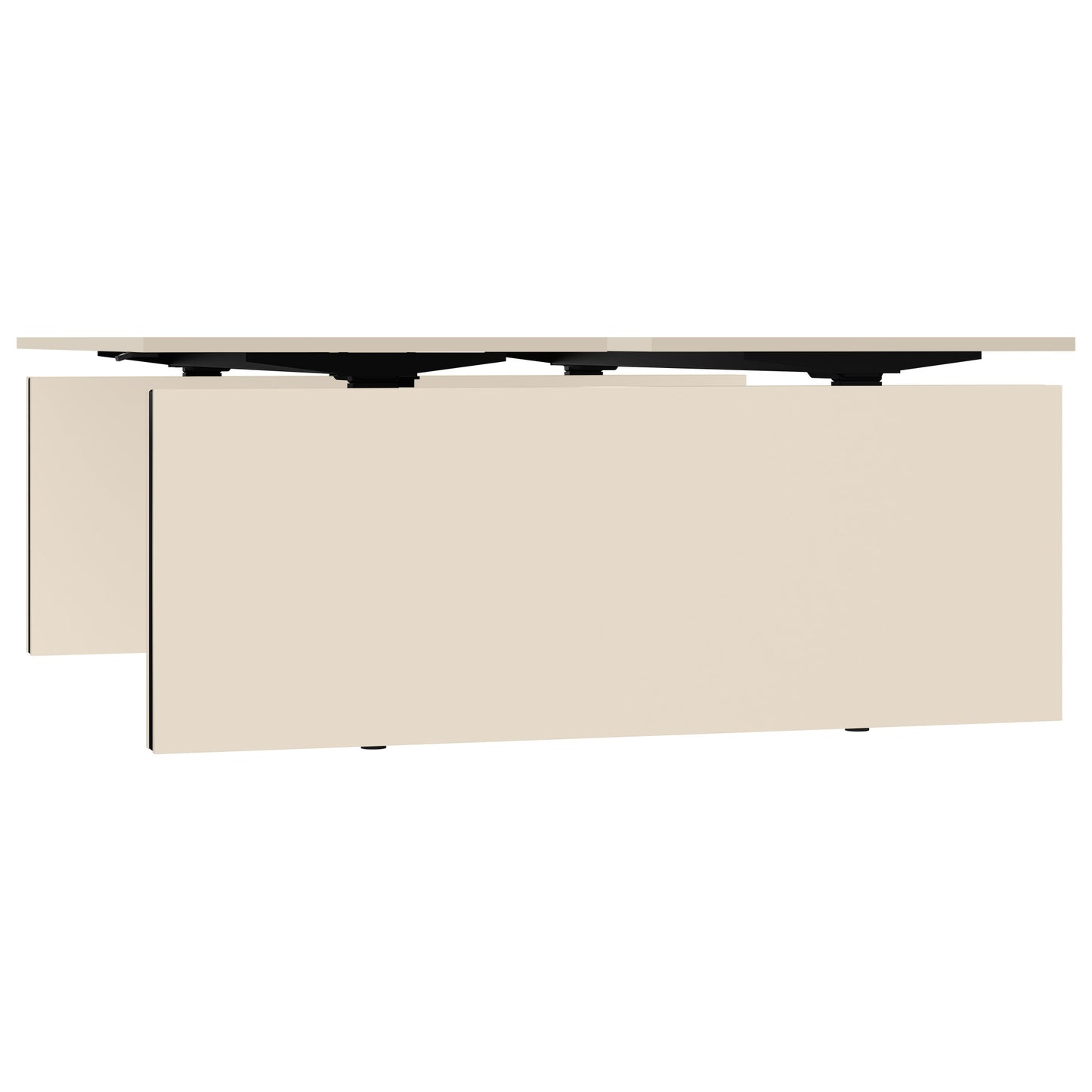 MOTION team desk | 1400 - 1800 mm, electrically height adjustable, maple