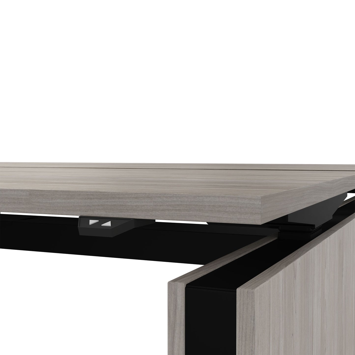 MOTION team desk | 1400 - 1800 mm, electrically height adjustable, gray northern oak