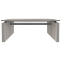 MOTION team desk | 1400 - 1800 mm, electrically height adjustable, gray northern oak