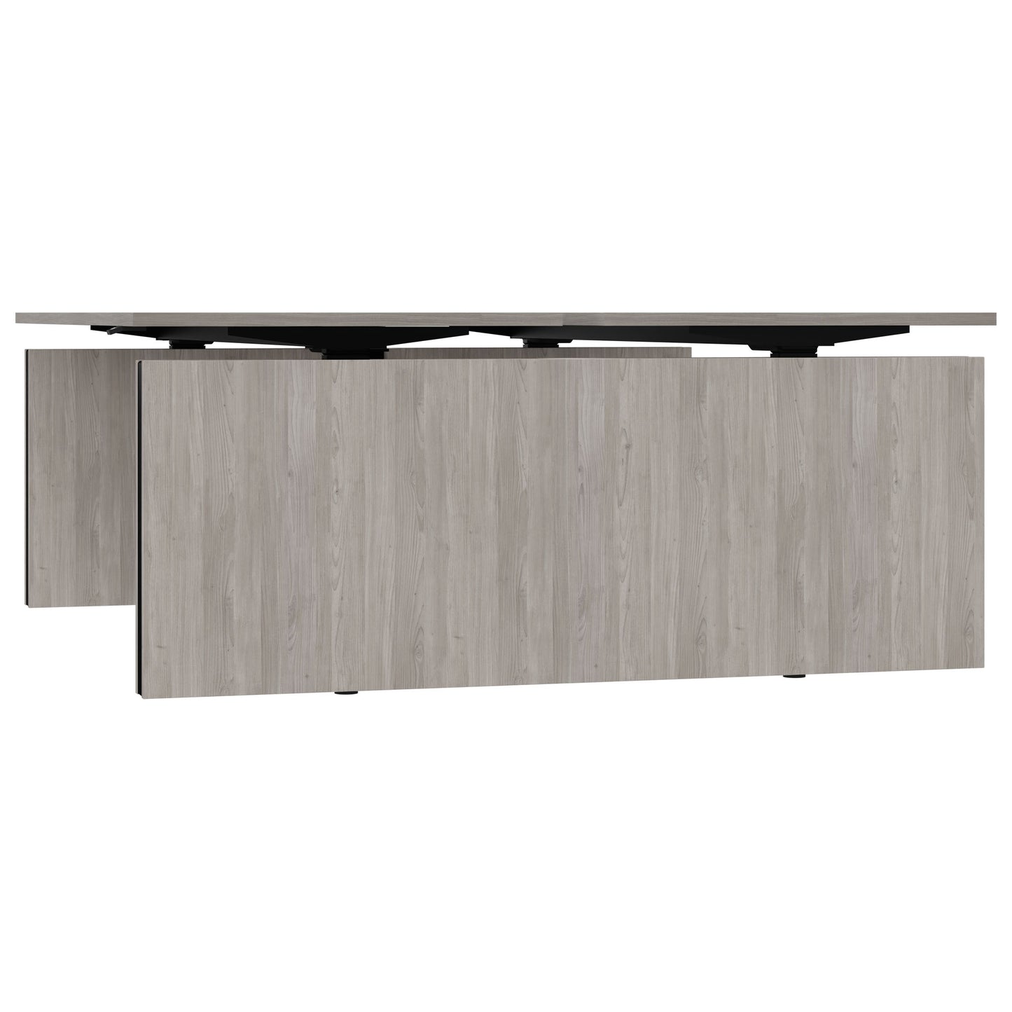 MOTION team desk | 1400 - 1800 mm, electrically height adjustable, gray northern oak