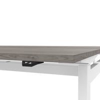 MOTION team desk | 1400 - 1800 mm, electrically height adjustable, gray northern oak