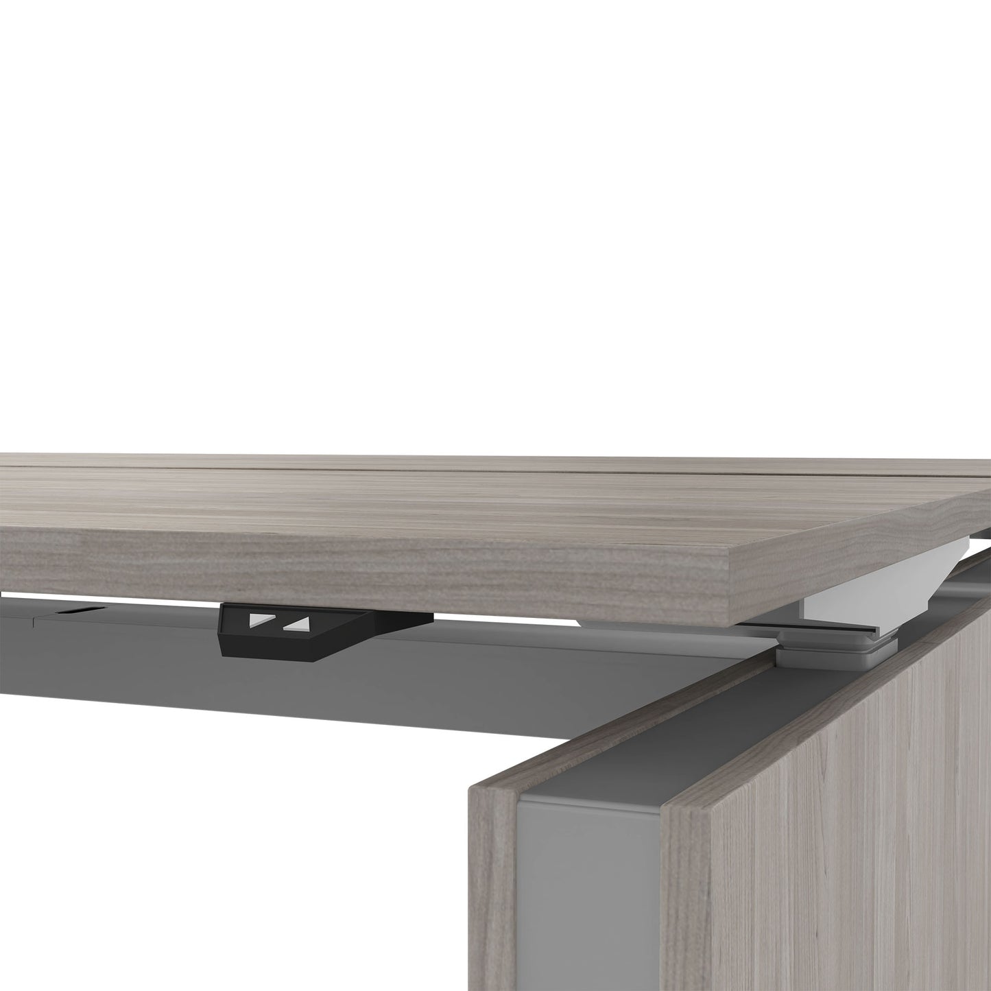 MOTION team desk | 1400 - 1800 mm, electrically height adjustable, gray northern oak