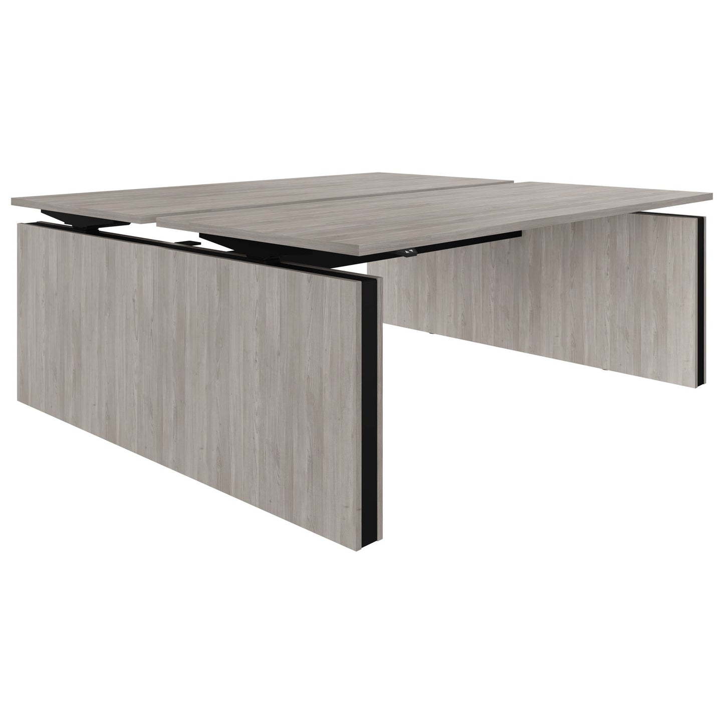 MOTION team desk | 1400 - 1800 mm, electrically height adjustable, gray northern oak