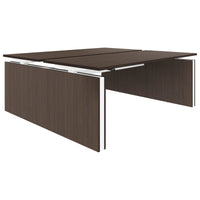 MOTION team desk | 1400 - 1800 mm, electrically height adjustable, walnut