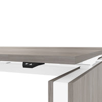 MOTION team desk | 1400 - 1800 mm, electrically height adjustable, gray northern oak