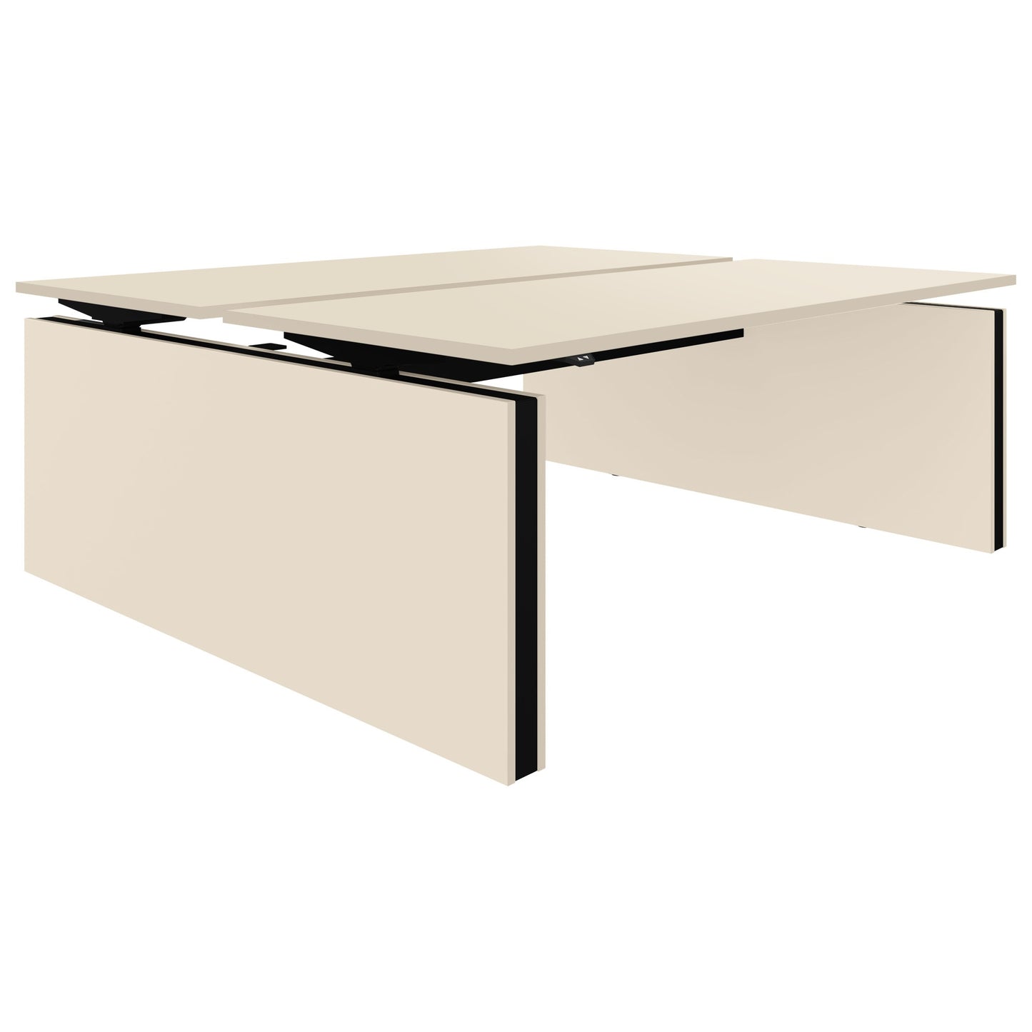 MOTION team desk | 1400 - 1800 mm, electrically height adjustable, maple