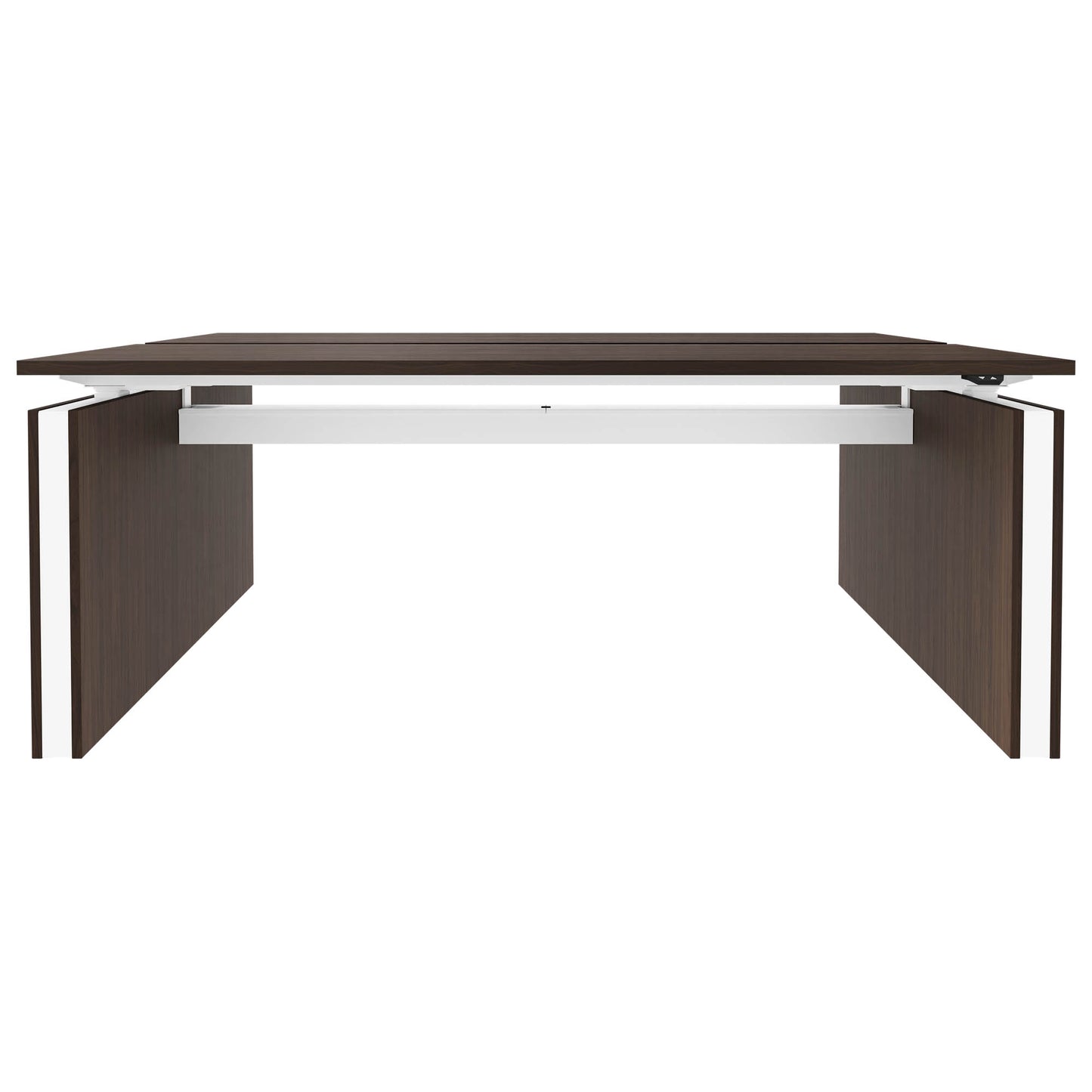 MOTION team desk | 1400 - 1800 mm, electrically height adjustable, walnut