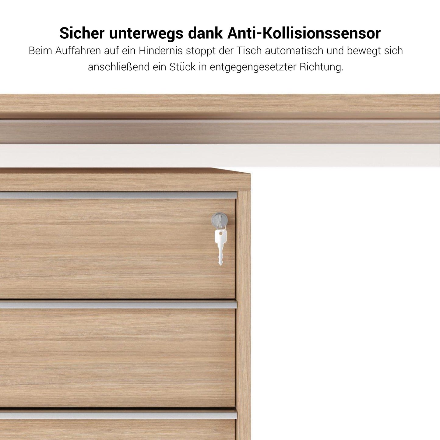 MOTION Desk del team | 1400-1800 mm, regolabile elettricamente in altezza, grigio di quercia nordica
