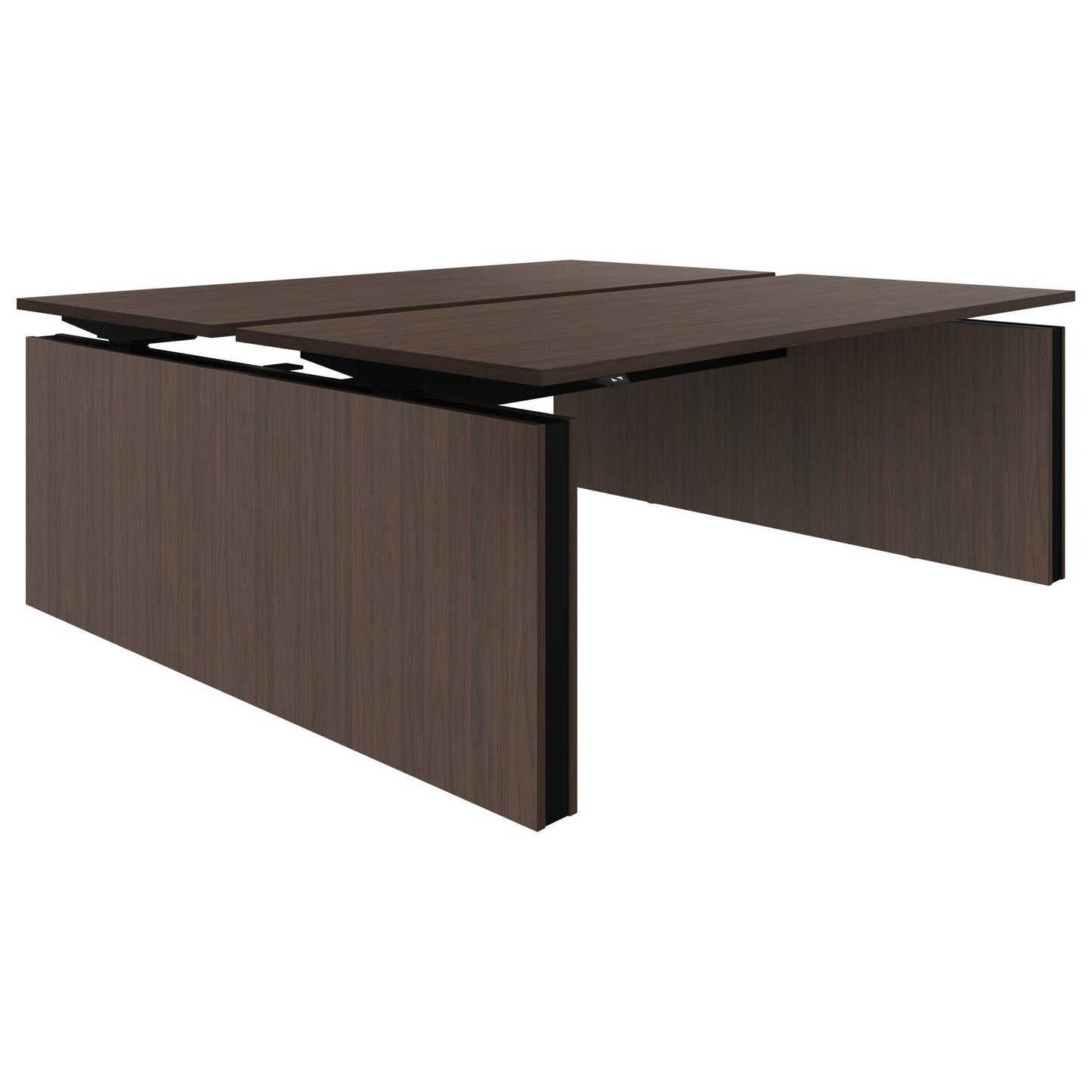 MOTION team desk | 1400 - 1800 mm, electrically height adjustable, walnut