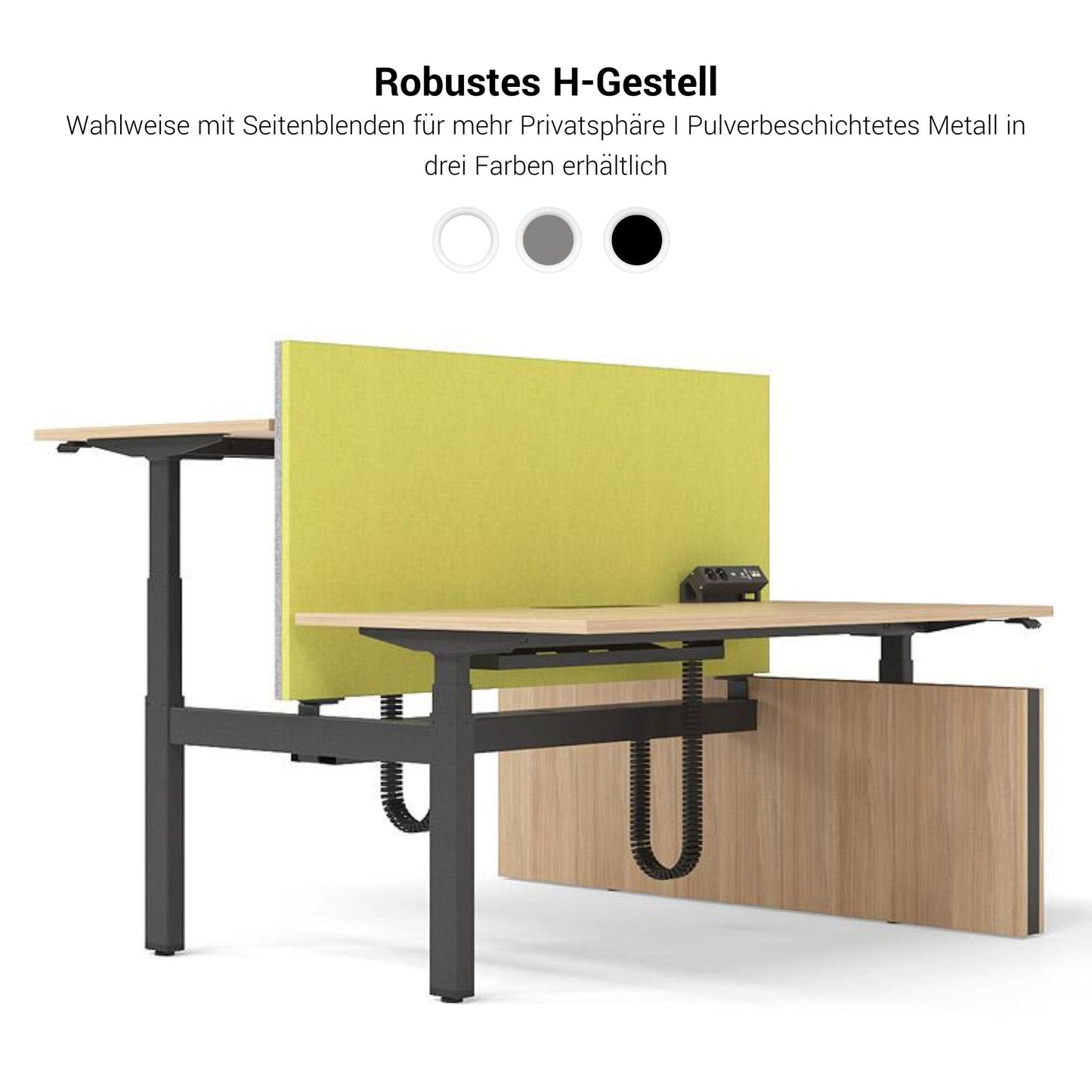 MOTION team desk | 1400 - 1800 mm, electrically height adjustable, maple