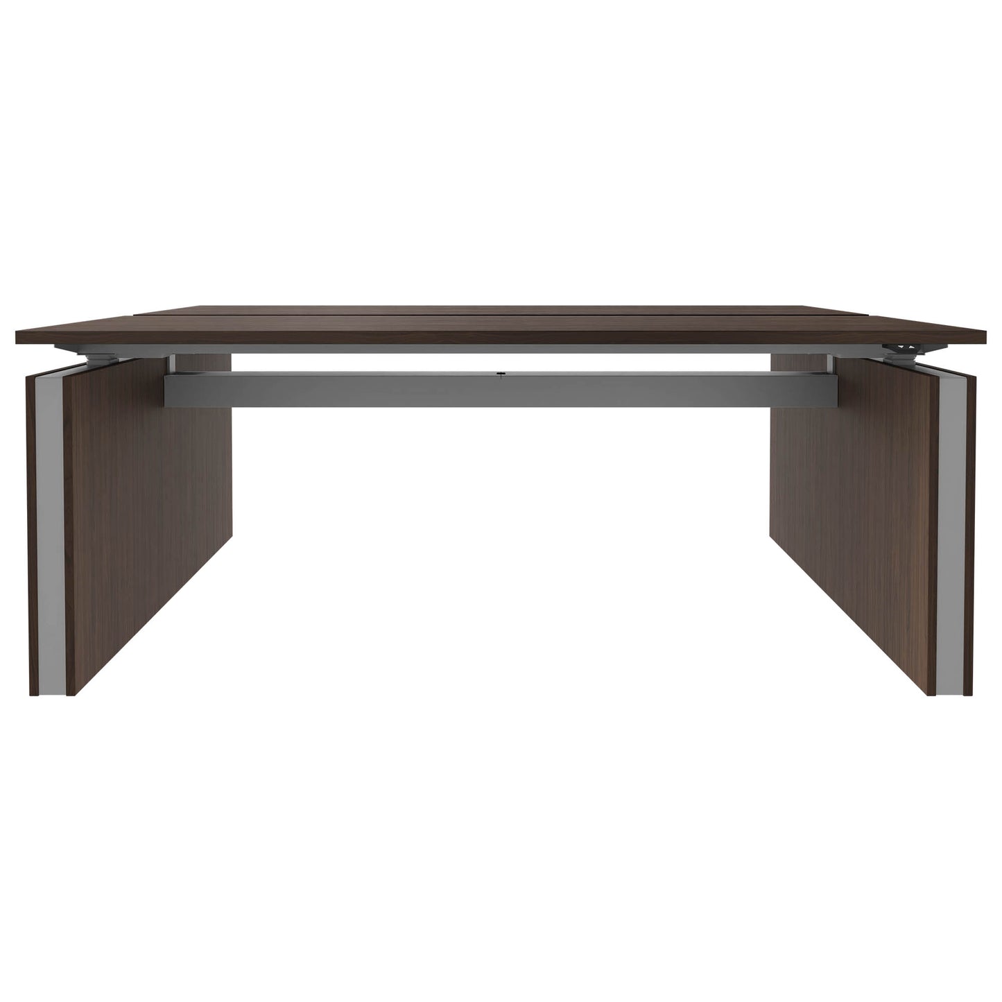 MOTION team desk | 1400 - 1800 mm, electrically height adjustable, walnut