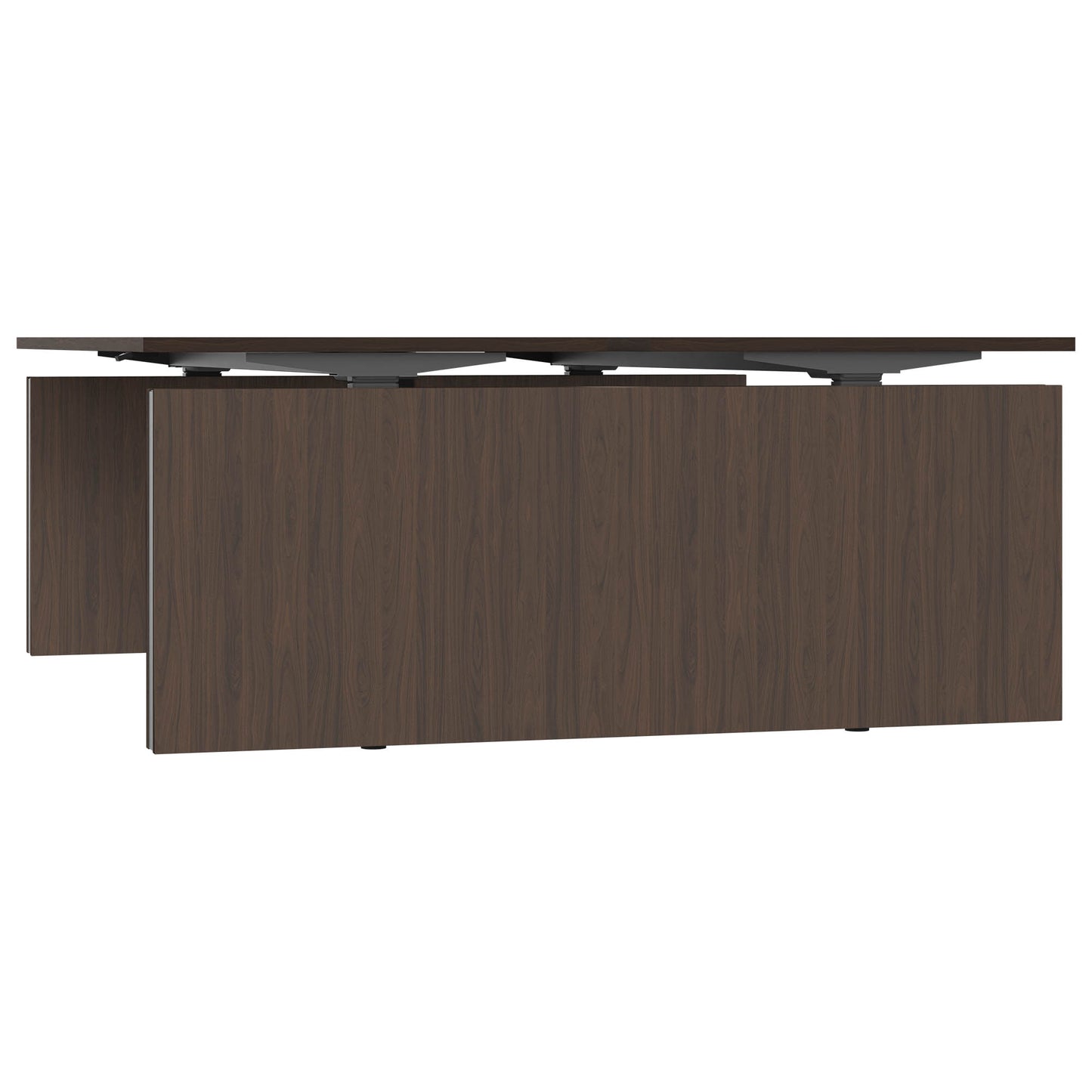 MOTION team desk | 1400 - 1800 mm, electrically height adjustable, walnut