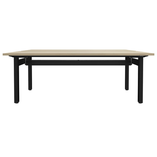 MOTION team desk | 1400 - 1800 mm, electrically height adjustable, sand ash