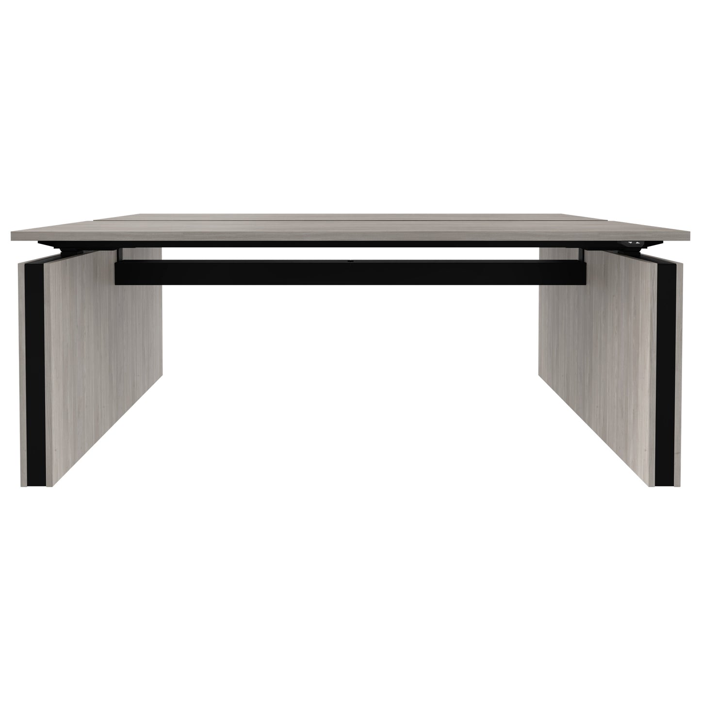 MOTION team desk | 1400 - 1800 mm, electrically height adjustable, gray northern oak