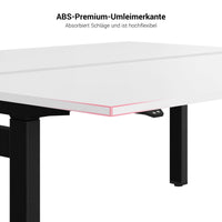 MOTION team desk | 1400 - 1800 mm, electrically height adjustable, pearl gray