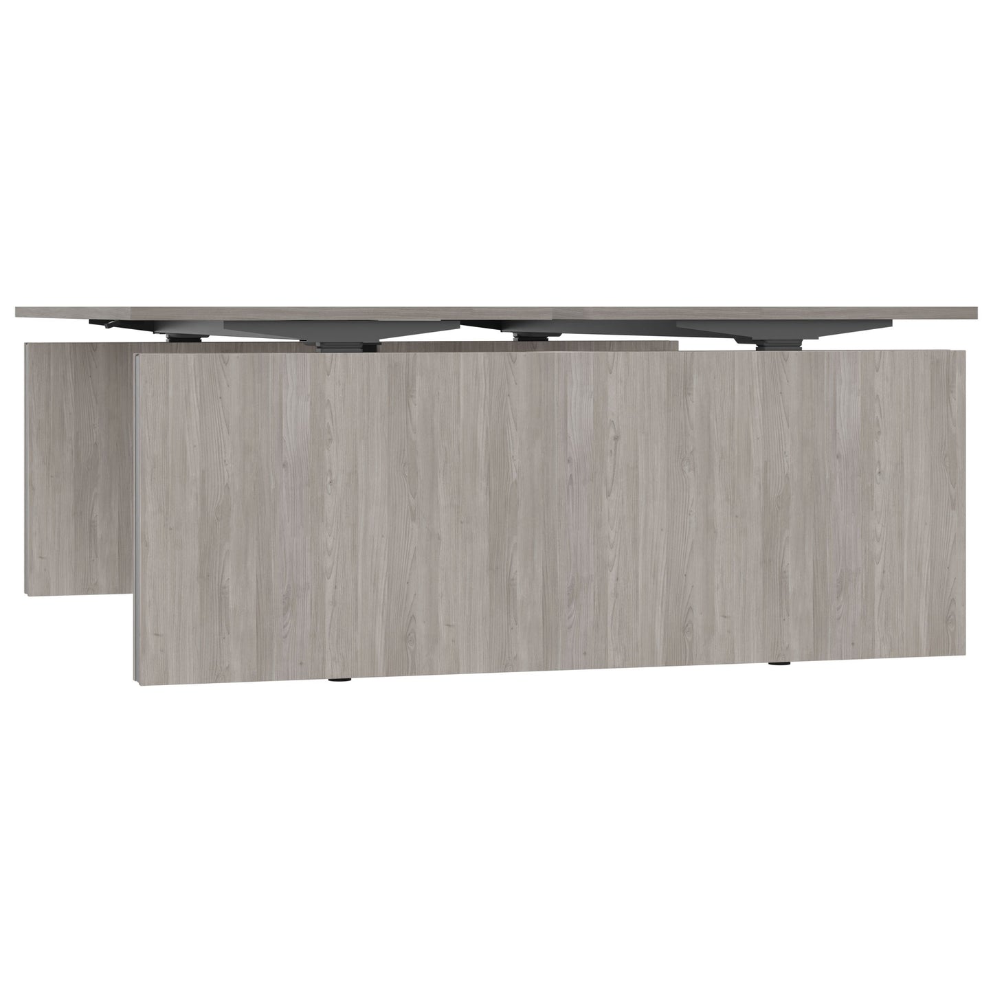 MOTION team desk | 1400 - 1800 mm, electrically height adjustable, gray northern oak