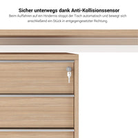 MOTION team desk | 1400 - 1800 mm, electrically height adjustable, pearl gray