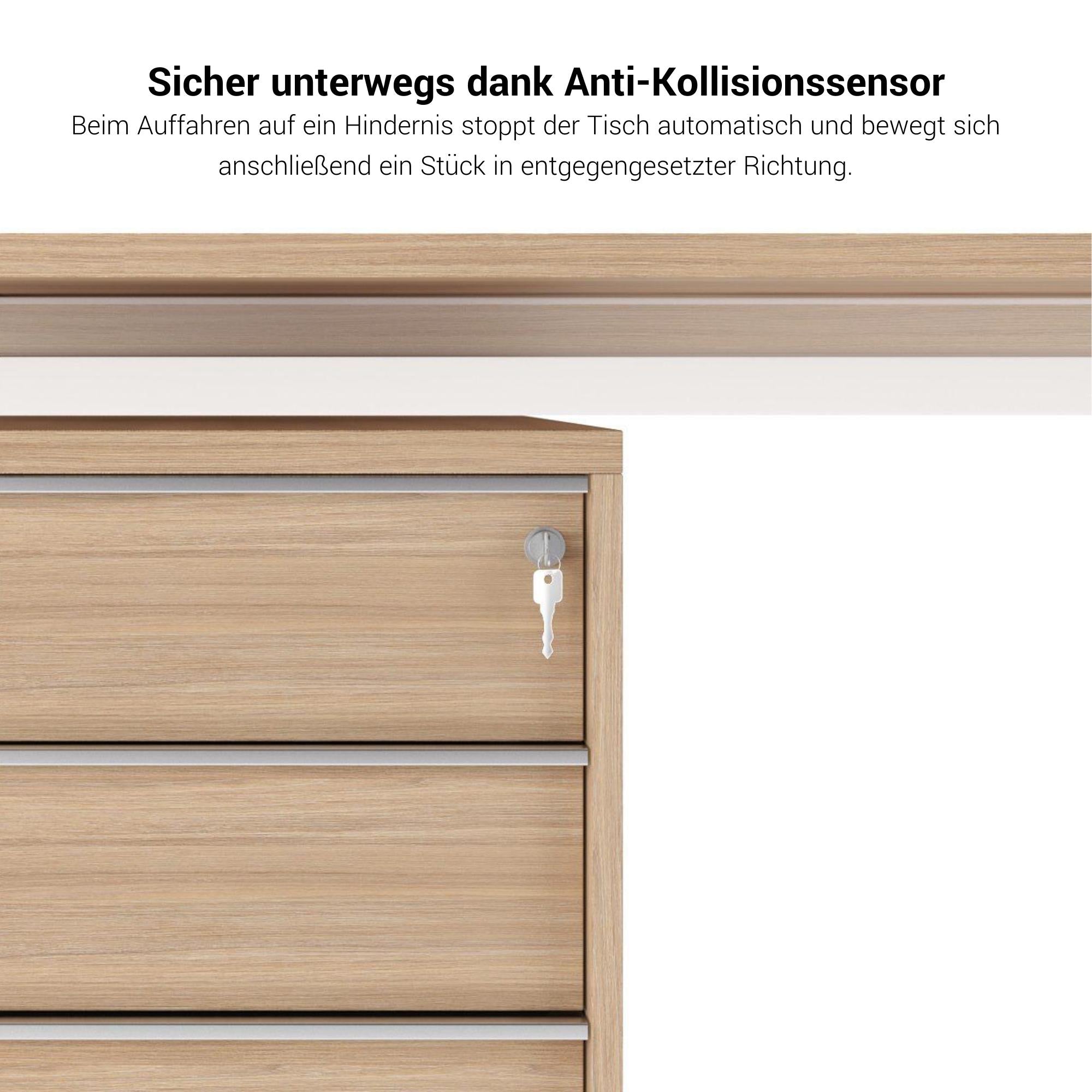 MOTION team desk | 1400 - 1800 mm, electrically height adjustable, pearl gray
