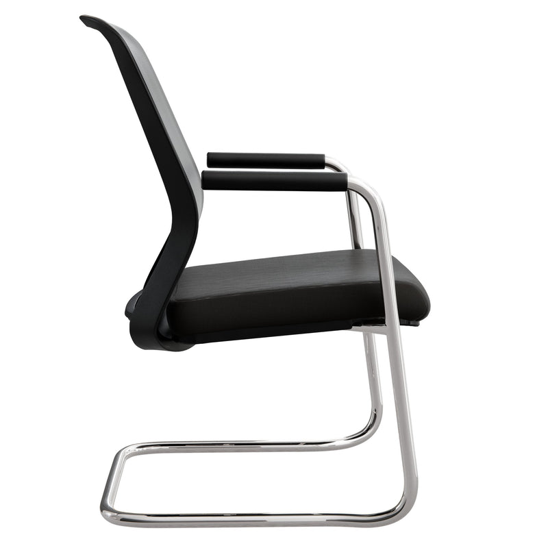 NETKON Cantilever Chair | Mesh Back, Black - 2 Main Image