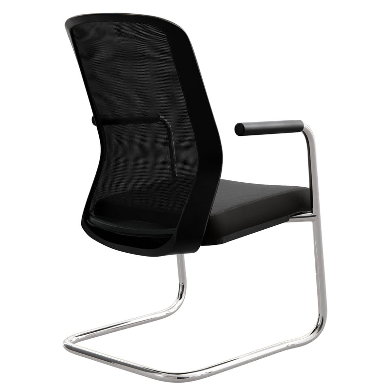 NETKON Cantilever Chair | Mesh Back, Black - 3 Main Image