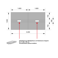 Table de conférence NOVA | Électrifié, 3200 x 1640 mm (10 - 12 personnes), érable