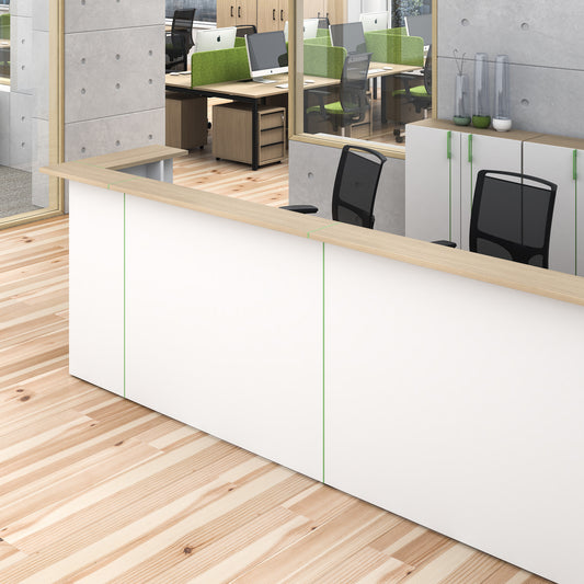 NOVA Contatore della reception | Contatore Eck a destra, 3340 x 1735 mm