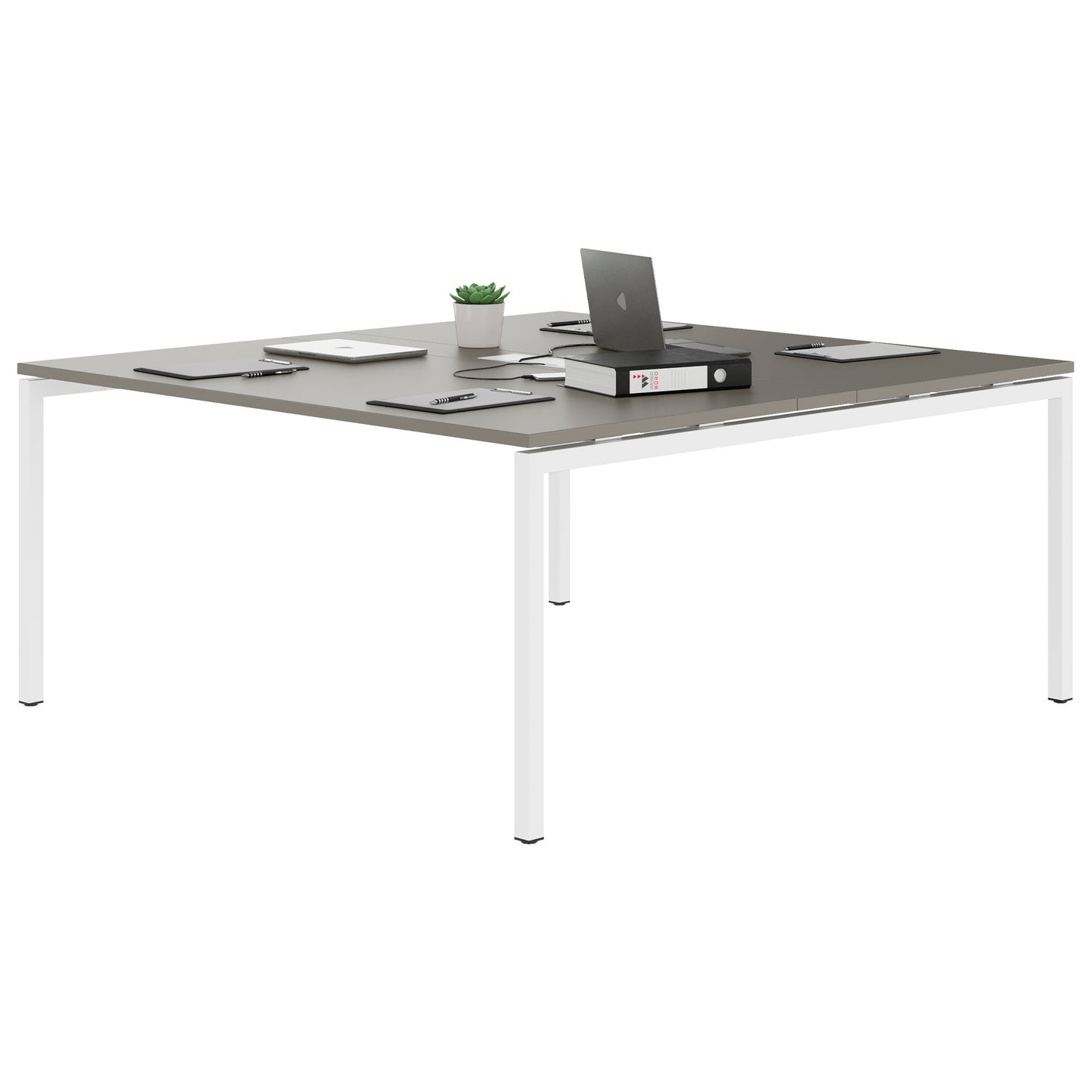 NOVA Konferenztisch | 1600 x 1640 mm (6 - 8 Personen), elektrifiziert, Cubanitgrau