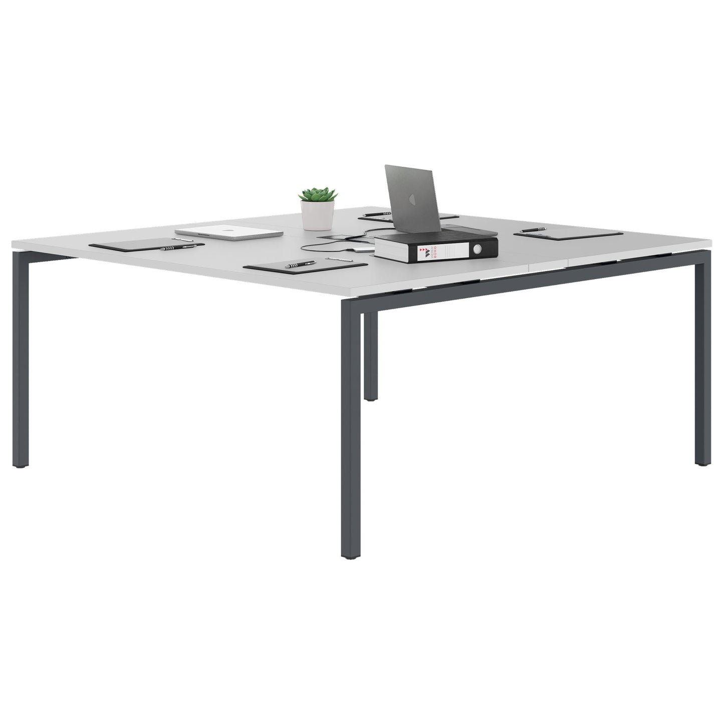 NOVA Konferenztisch | 1600 x 1640 mm (6 - 8 Personen), elektrifiziert, Perlgrau