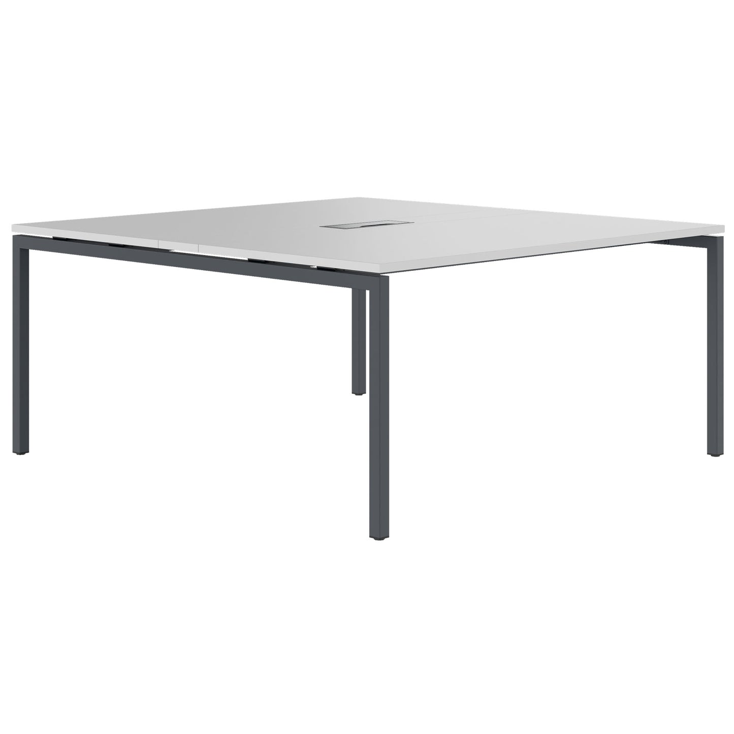 NOVA Konferenztisch | 1600 x 1640 mm (6 - 8 Personen), elektrifiziert, Perlgrau