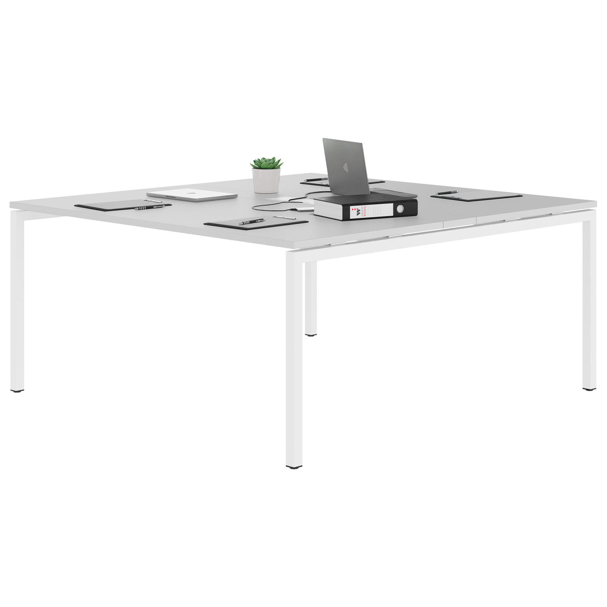 NOVA Konferenztisch | 1600 x 1640 mm (6 - 8 Personen), elektrifiziert, Perlgrau - 3 Lightbox Main Image
