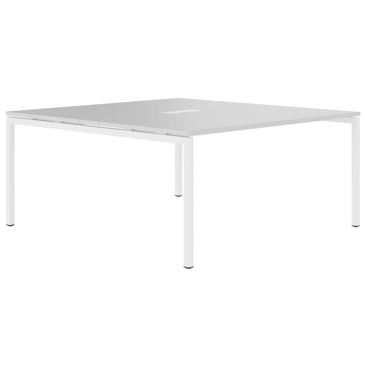 NOVA Konferenztisch | 1600 x 1640 mm (6 - 8 Personen), elektrifiziert, Perlgrau - 1 Lightbox Main Image