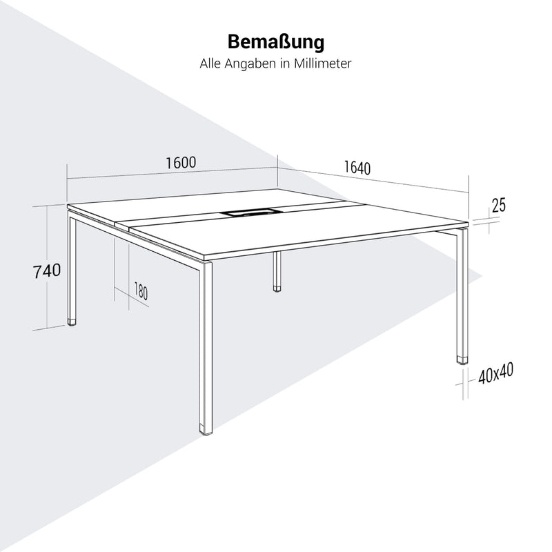 NOVA Conference table | 1600 x 1640 mm (6 - 8 people), electrified, sand ash - 11 Main Image