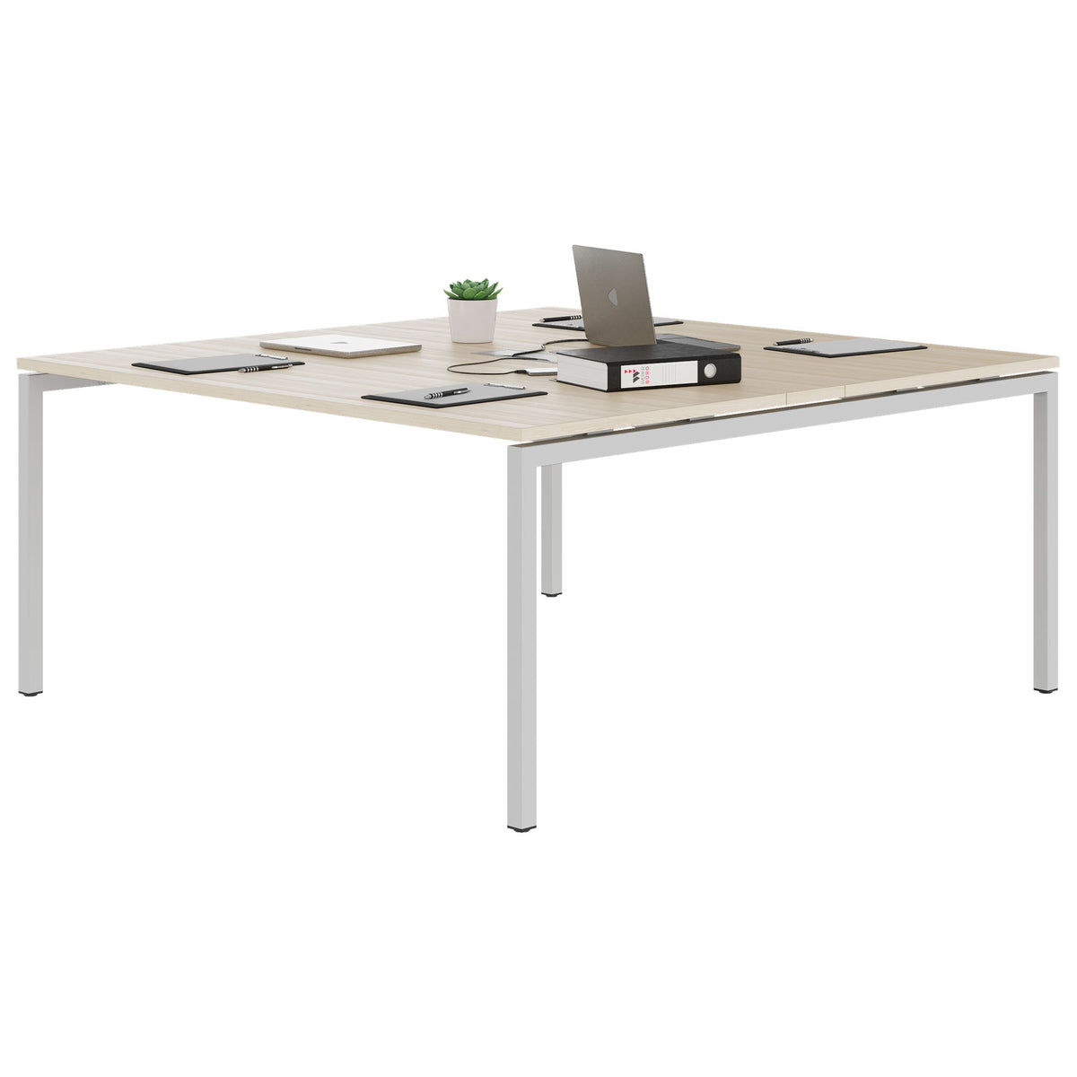 NOVA Conference table | 1600 x 1640 mm (6 - 8 people), electrified, sand ash - 3 Lightbox Main Image
