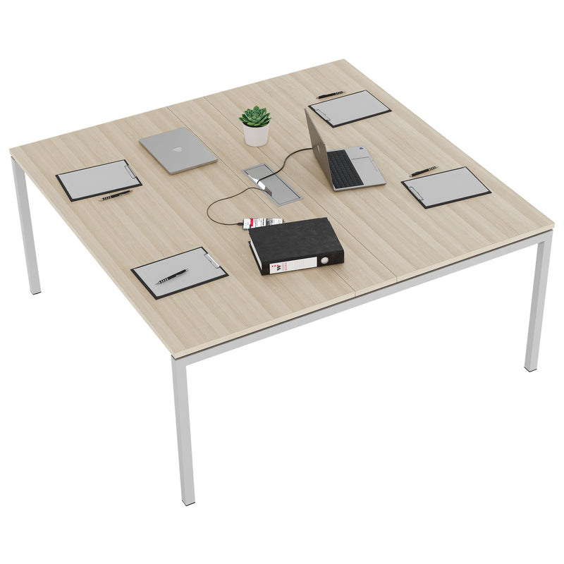 NOVA Conference table | 1600 x 1640 mm (6 - 8 people), electrified, sand ash - 4 Main Image