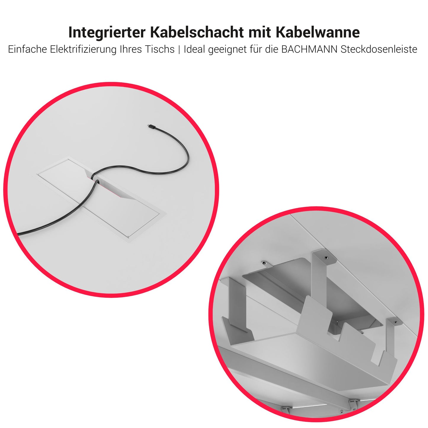 NOVA Konferenztisch | 1600 x 1640 mm (6 - 8 Personen), elektrifiziert, Schwarz