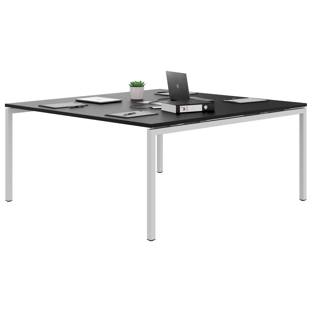 NOVA Konferenztisch | 1600 x 1640 mm (6 - 8 Personen), elektrifiziert, Schwarz - 3 Lightbox Main Image