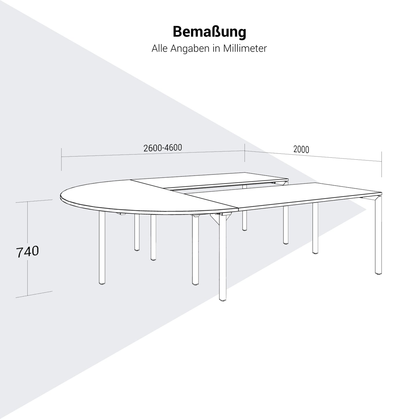 NOVA Konferenztisch | 2600-4600 mm, U-Form, optionale Elektrifizierung