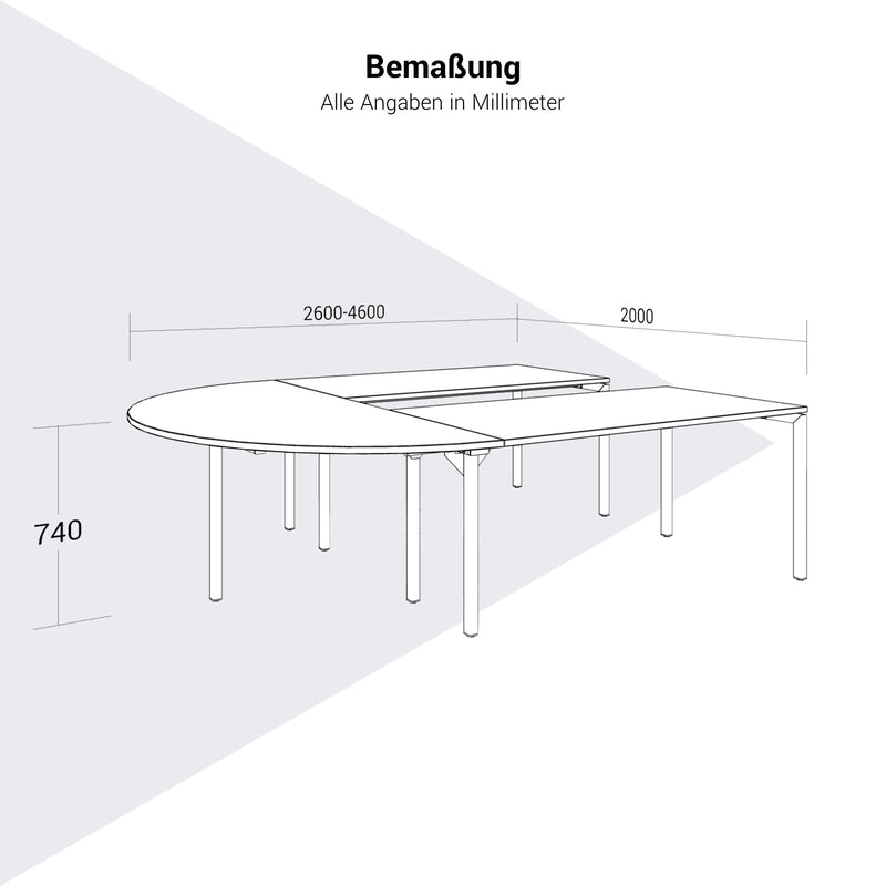 NOVA Konferenztisch | 2600-4600 mm, U-Form, optionale Elektrifizierung - 13 Main Image