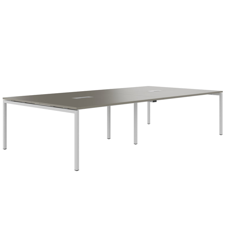 NOVA Konferenztisch | 3200 x 1640 mm (10 - 12 Personen), elektrifiziert, Cubanitgrau - 1 Main Image