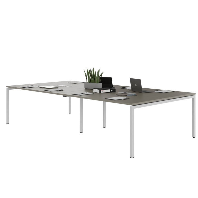 NOVA Konferenztisch | 3200 x 1640 mm (10 - 12 Personen), elektrifiziert, Cubanitgrau - 2 Main Image