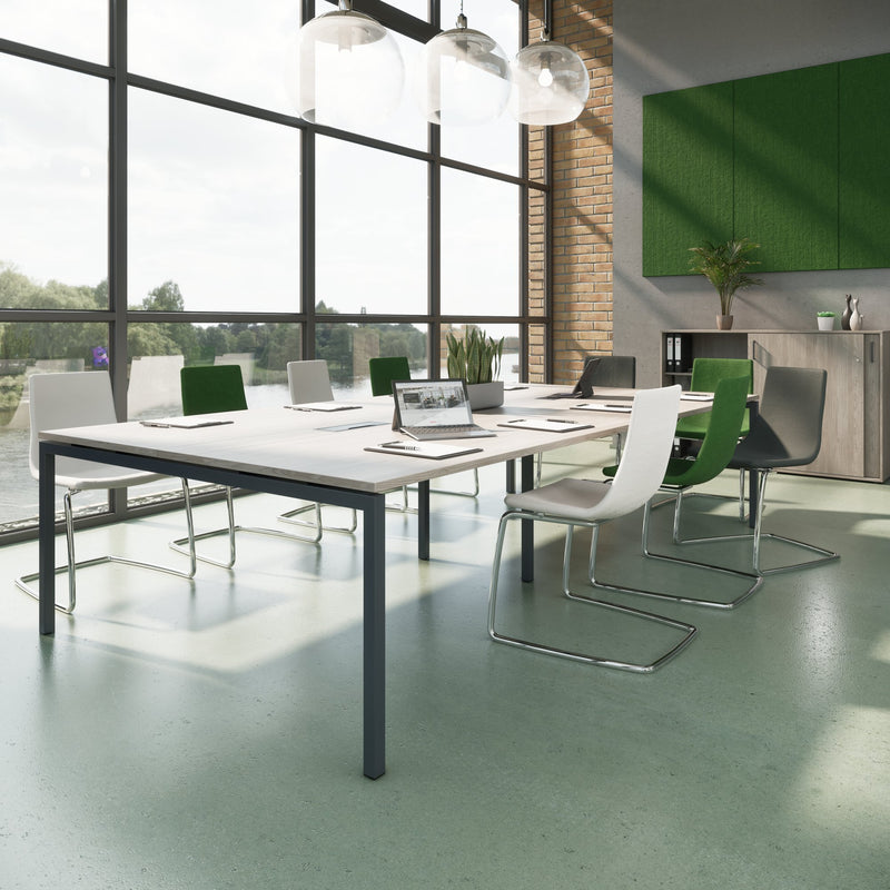 NOVA Konferenztisch | 3200 x 1640 mm (10 - 12 Personen), elektrifiziert, Nordeiche grau - 2 Main Image