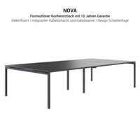 NOVA Conference table | 3200 x 1640 mm (10 - 12 people), electrified, north oak gray